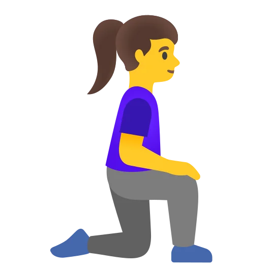 The woman kneeling facing right emoji.
