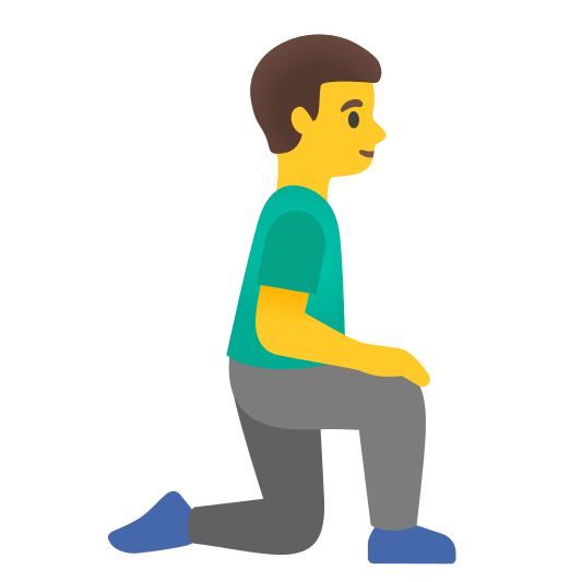 The man kneeling facing right emoji.