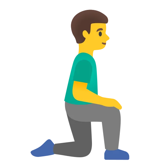 The man kneeling facing right emoji.