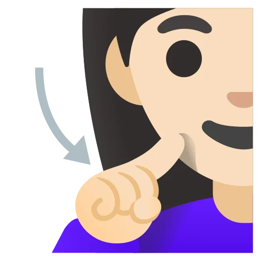 The deaf woman: light skin tone emoji.