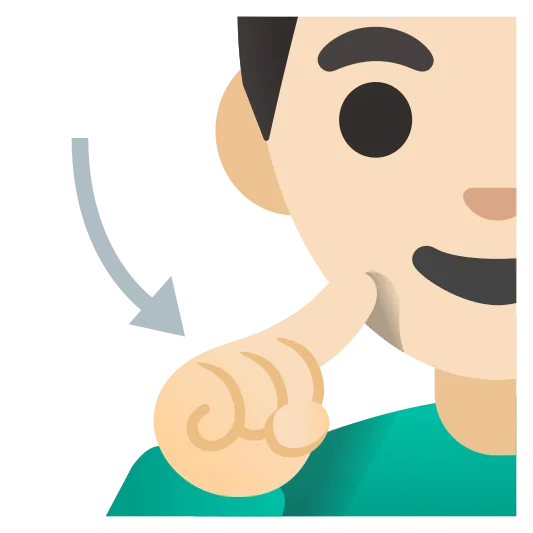 The deaf man: light skin tone emoji.