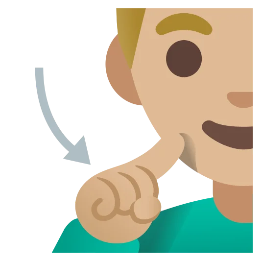 The deaf man: medium-light skin tone emoji.