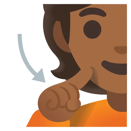 The deaf person: medium-dark skin tone emoji.
