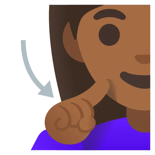 The deaf woman: medium-dark skin tone emoji.