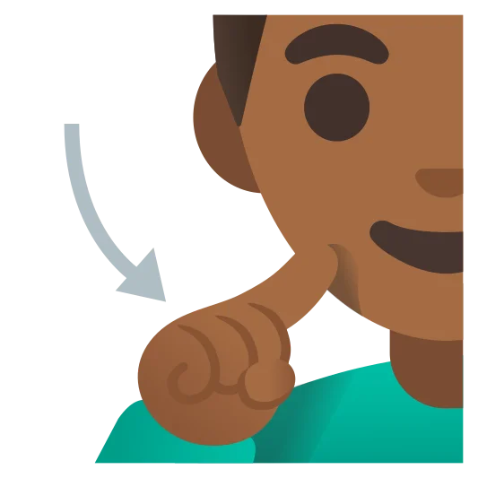 The deaf man: medium-dark skin tone emoji.