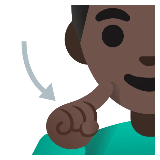 The deaf man: dark skin tone emoji.