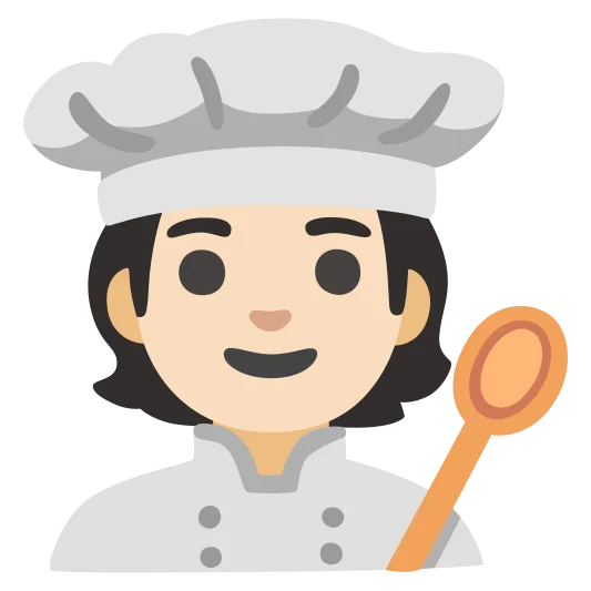 The cook: light skin tone emoji.