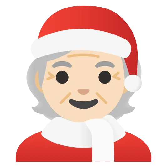 The mx claus: light skin tone emoji.