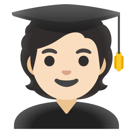 The student: light skin tone emoji.