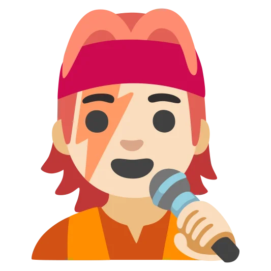 The singer: light skin tone emoji.