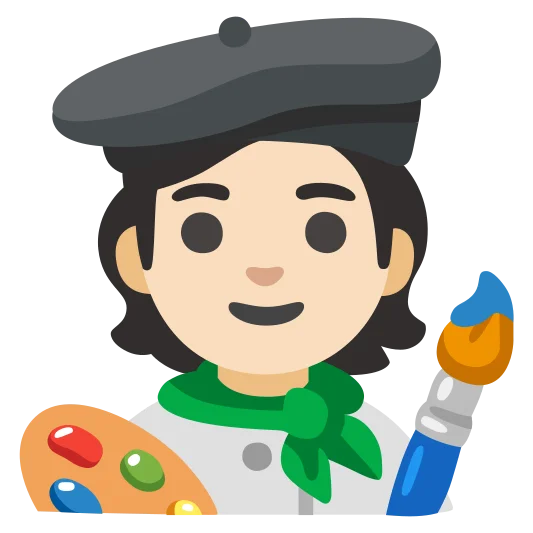 The artist: light skin tone emoji.
