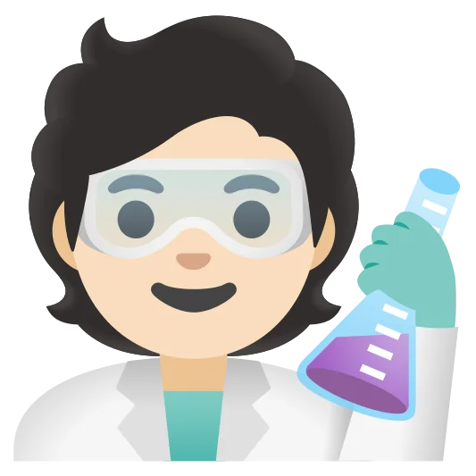 The scientist: light skin tone emoji.