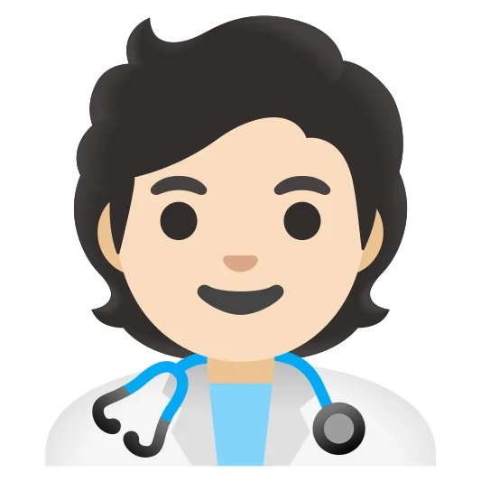 The health worker: light skin tone emoji.