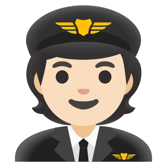 The pilot: light skin tone emoji.