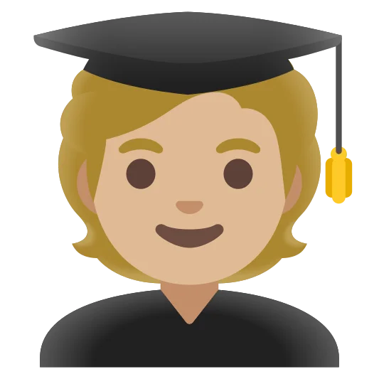 The student: medium-light skin tone emoji.