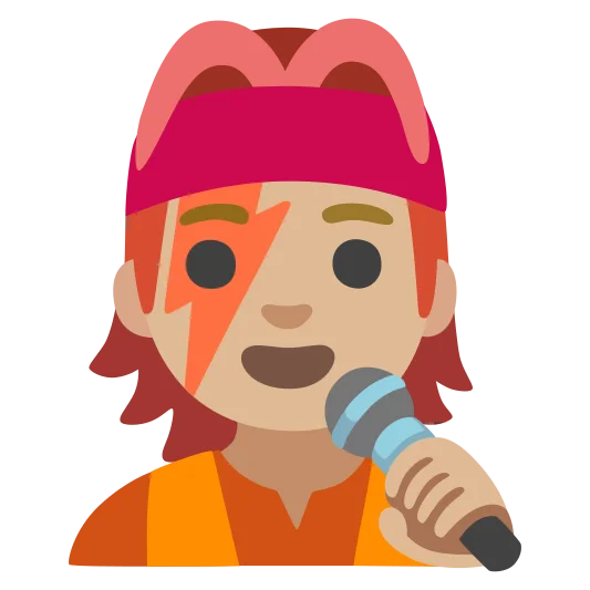 The singer: medium-light skin tone emoji.