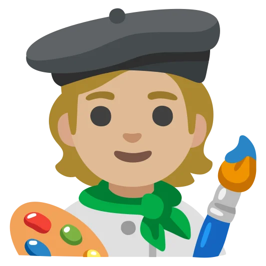 The artist: medium-light skin tone emoji.