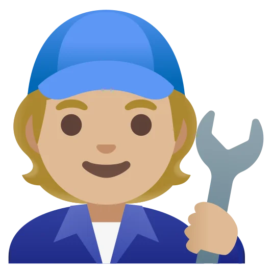 The mechanic: medium-light skin tone emoji.