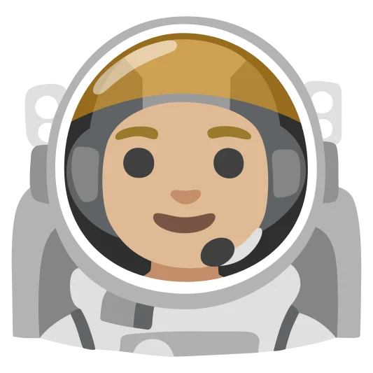 The astronaut: medium-light skin tone emoji.