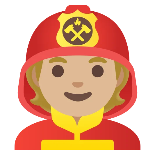 The firefighter: medium-light skin tone emoji.