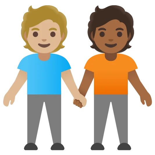 The people holding hands: medium-light skin tone, medium-dark skin tone emoji.