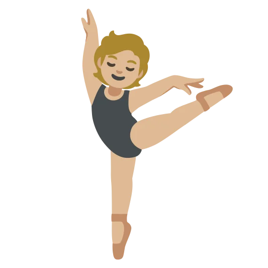 The ballet dancer: medium-light skin tone emoji.