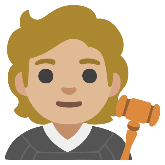 The judge: medium-light skin tone emoji.