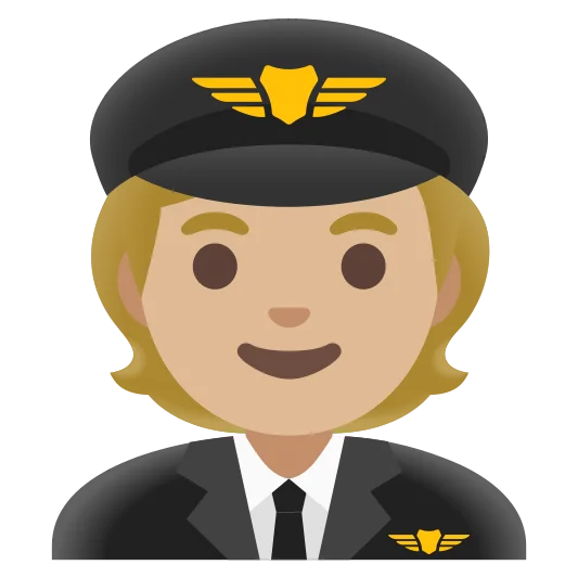 The pilot: medium-light skin tone emoji.