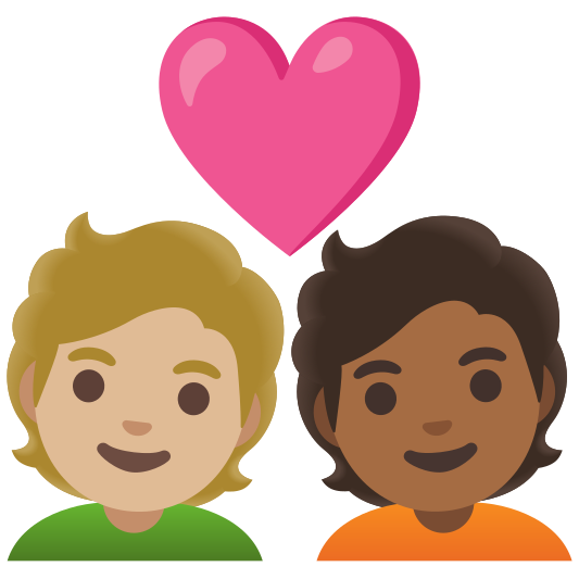 The couple with heart: person, person, medium-light skin tone, medium-dark skin tone emoji.