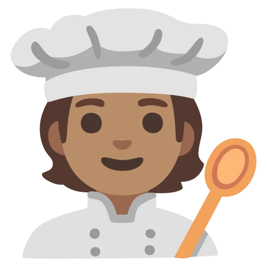 The cook: medium skin tone emoji.