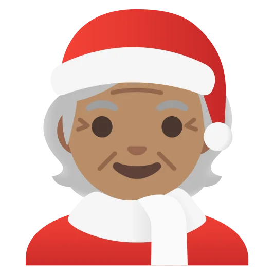 The mx claus: medium skin tone emoji.