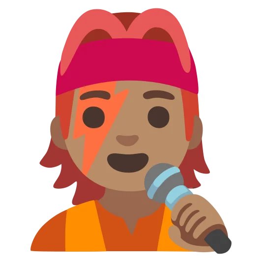 The singer: medium skin tone emoji.