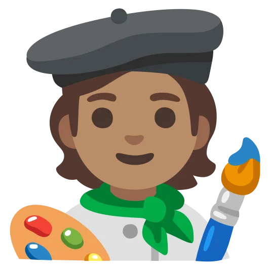 The artist: medium skin tone emoji.