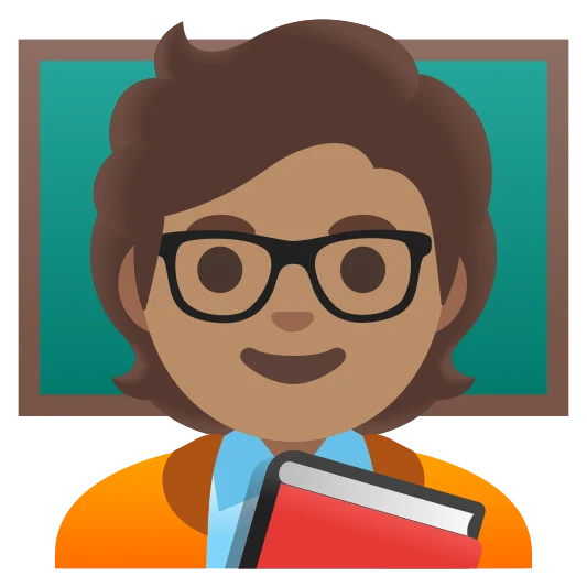 The teacher: medium skin tone emoji.