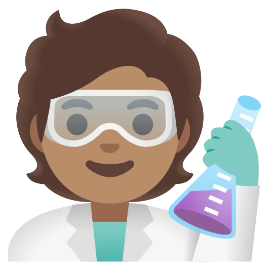 The scientist: medium skin tone emoji.