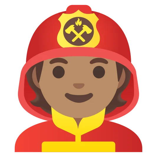 The firefighter: medium skin tone emoji.