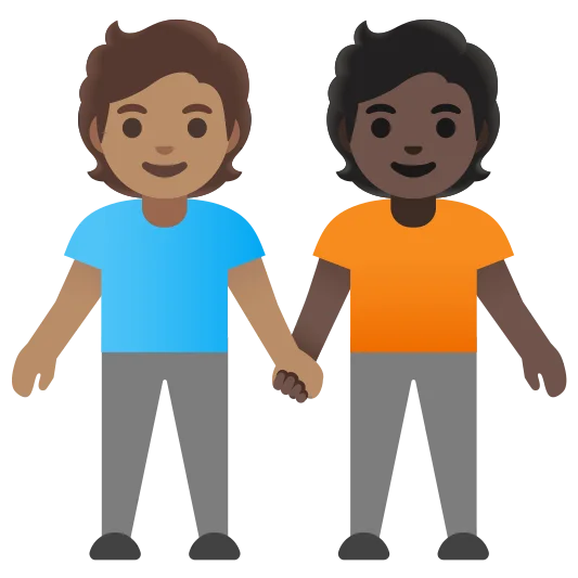 The people holding hands: medium skin tone, dark skin tone emoji.