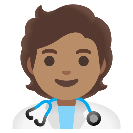 The health worker: medium skin tone emoji.
