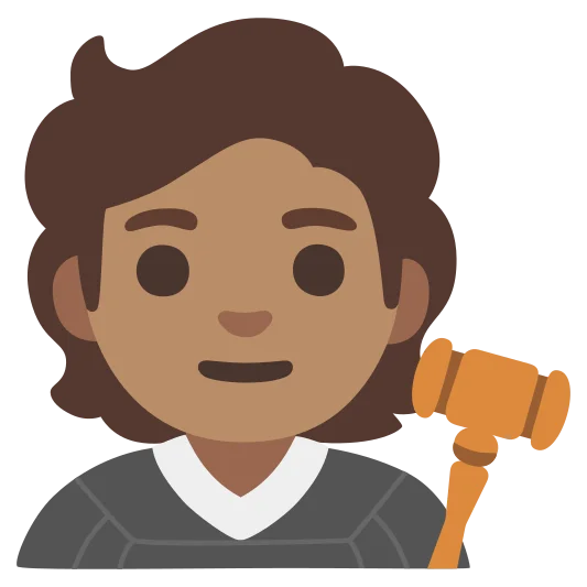 The judge: medium skin tone emoji.