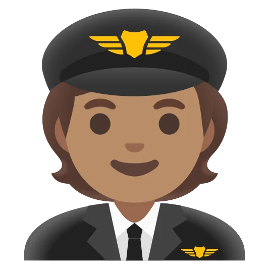 The pilot: medium skin tone emoji.