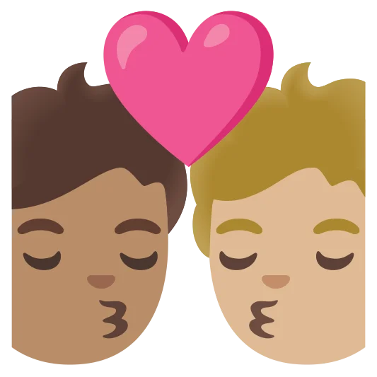 The kiss: person, person, medium skin tone, medium-light skin tone emoji.