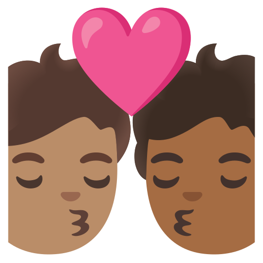 The kiss: person, person, medium skin tone, medium-dark skin tone emoji.