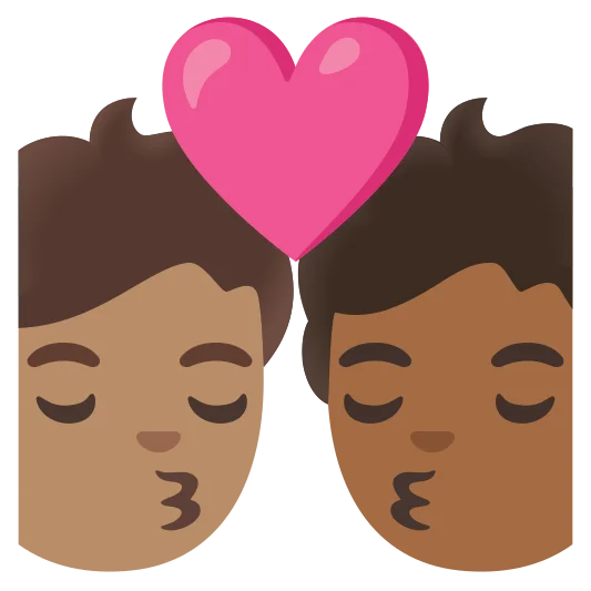 The kiss: person, person, medium skin tone, medium-dark skin tone emoji.
