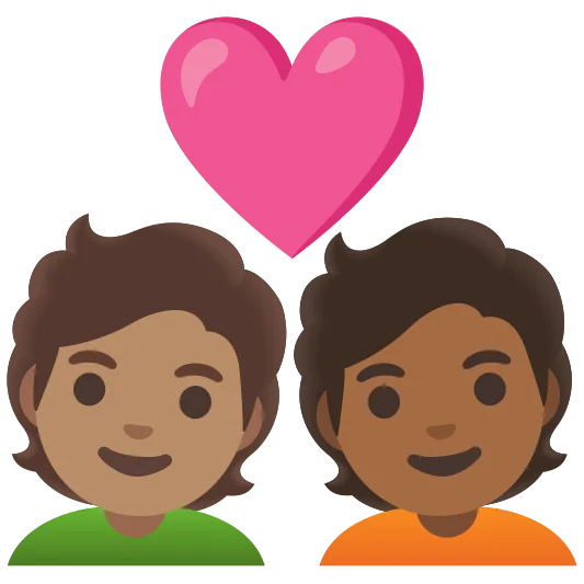 The couple with heart: person, person, medium skin tone, medium-dark skin tone emoji.