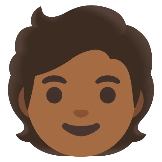 The person: medium-dark skin tone emoji.