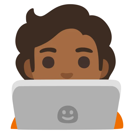 The technologist: medium-dark skin tone emoji.