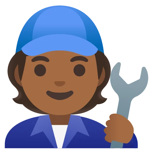 The mechanic: medium-dark skin tone emoji.
