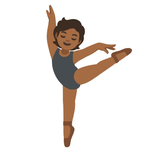 The ballet dancer: medium-dark skin tone emoji.