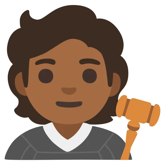 The judge: medium-dark skin tone emoji.