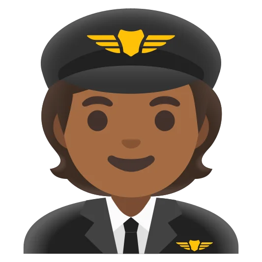 The pilot: medium-dark skin tone emoji.